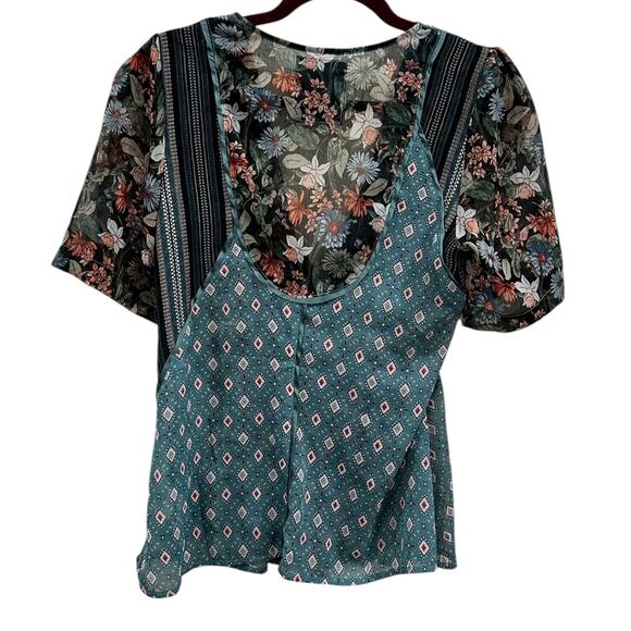 Anthropologie Tiny Patchwork Wrap Top - Picture 3 of 9